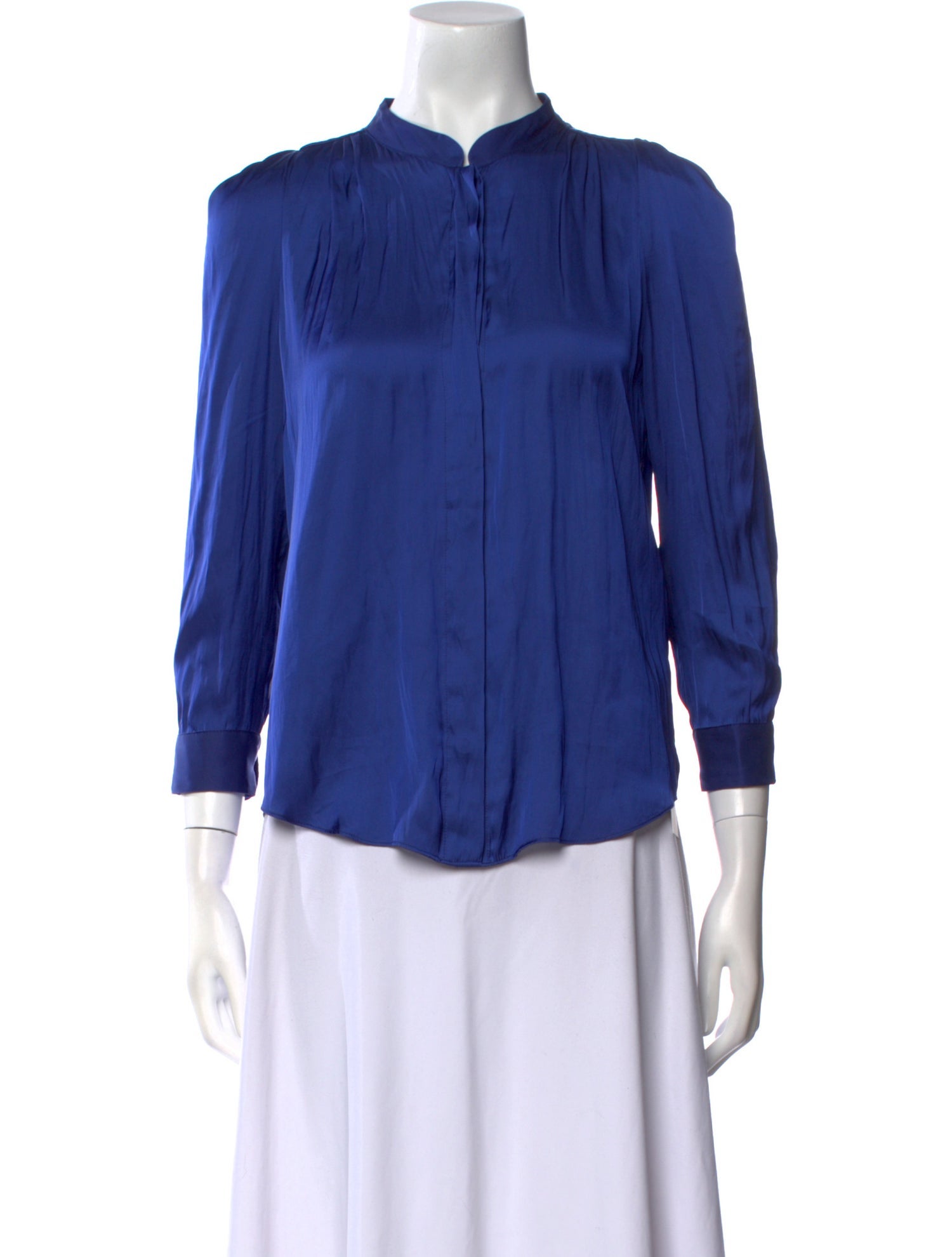 Zadig & Voltaire Mock Neck Three-Quarter Sleeve Polo