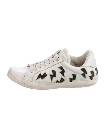 Zadig & Voltaire Leather Colorblock Pattern Sneakers
