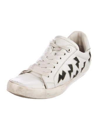 Zadig & Voltaire Leather Colorblock Pattern Sneakers