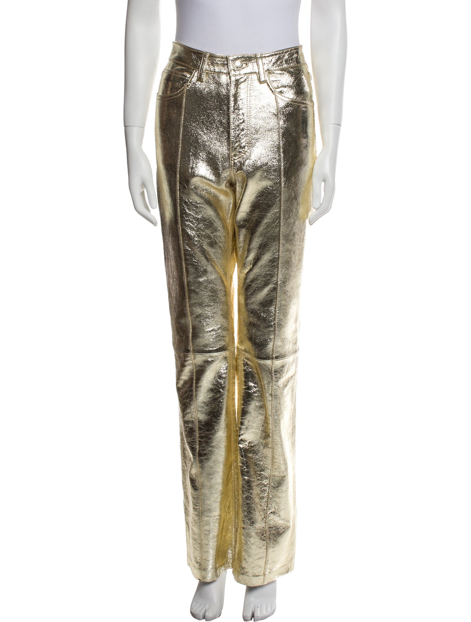 Zadig & Voltaire Goat Leather Wide Leg Pants