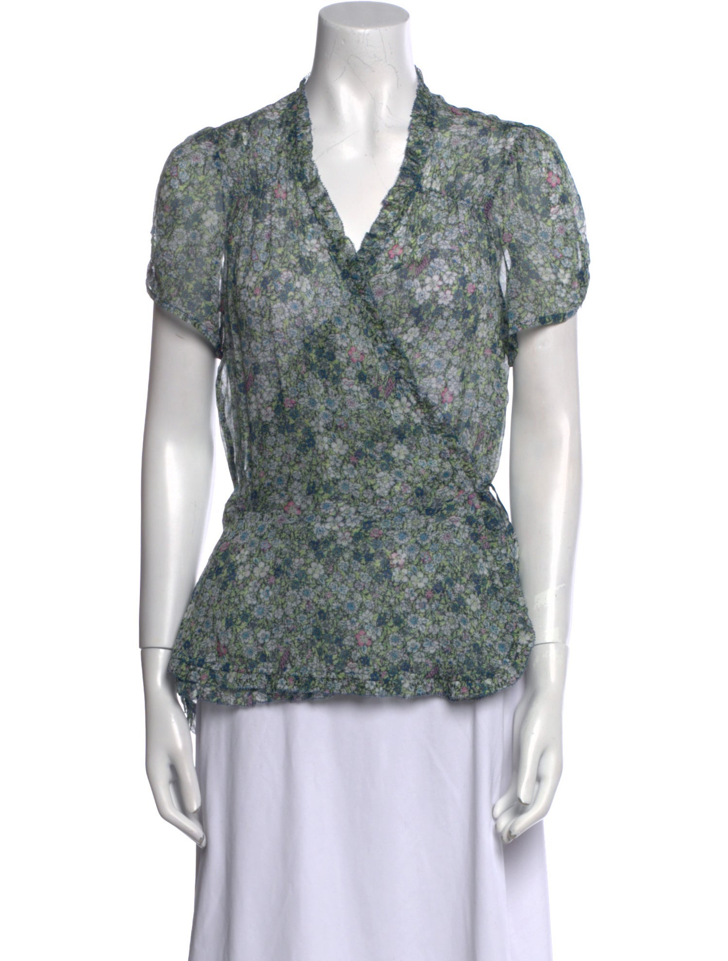 Zadig & Voltaire Floral Print V-Neck Blouse