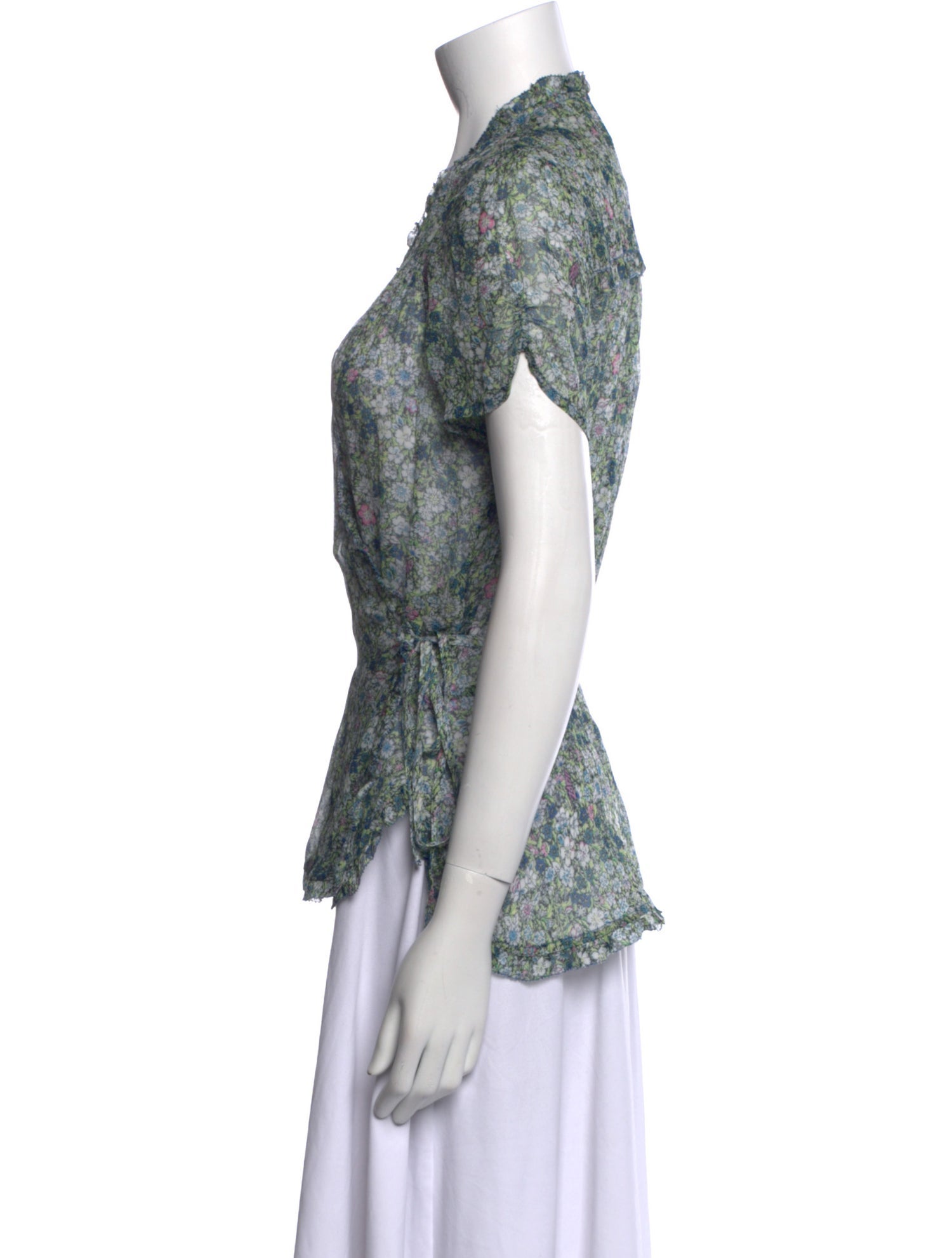 Zadig & Voltaire Floral Print V-Neck Blouse