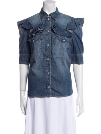 Zadig & Voltaire Three-Quarter Sleeve Button-Up Top