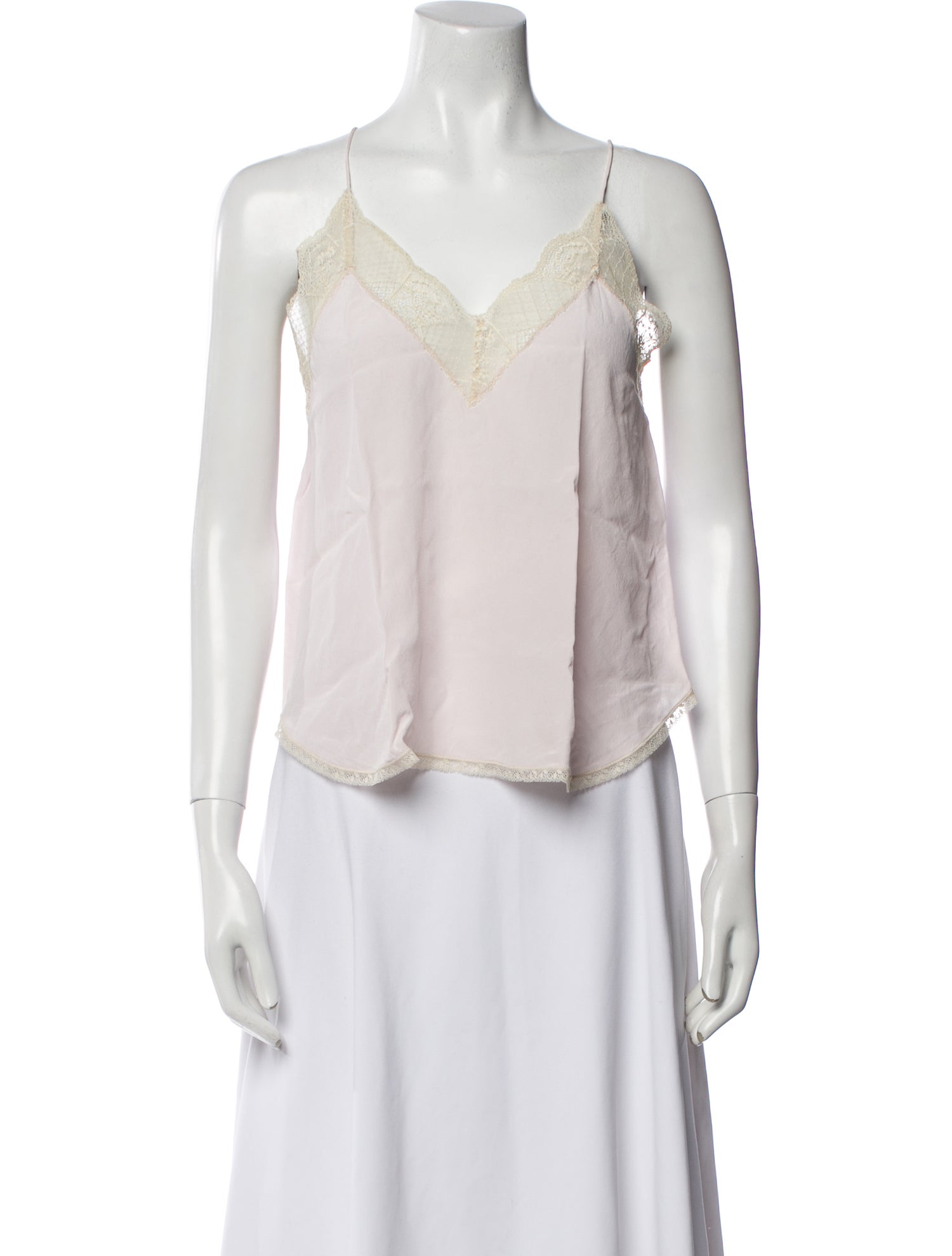 Zadig & Voltaire Silk Lace Trim Embellishment Pajamas