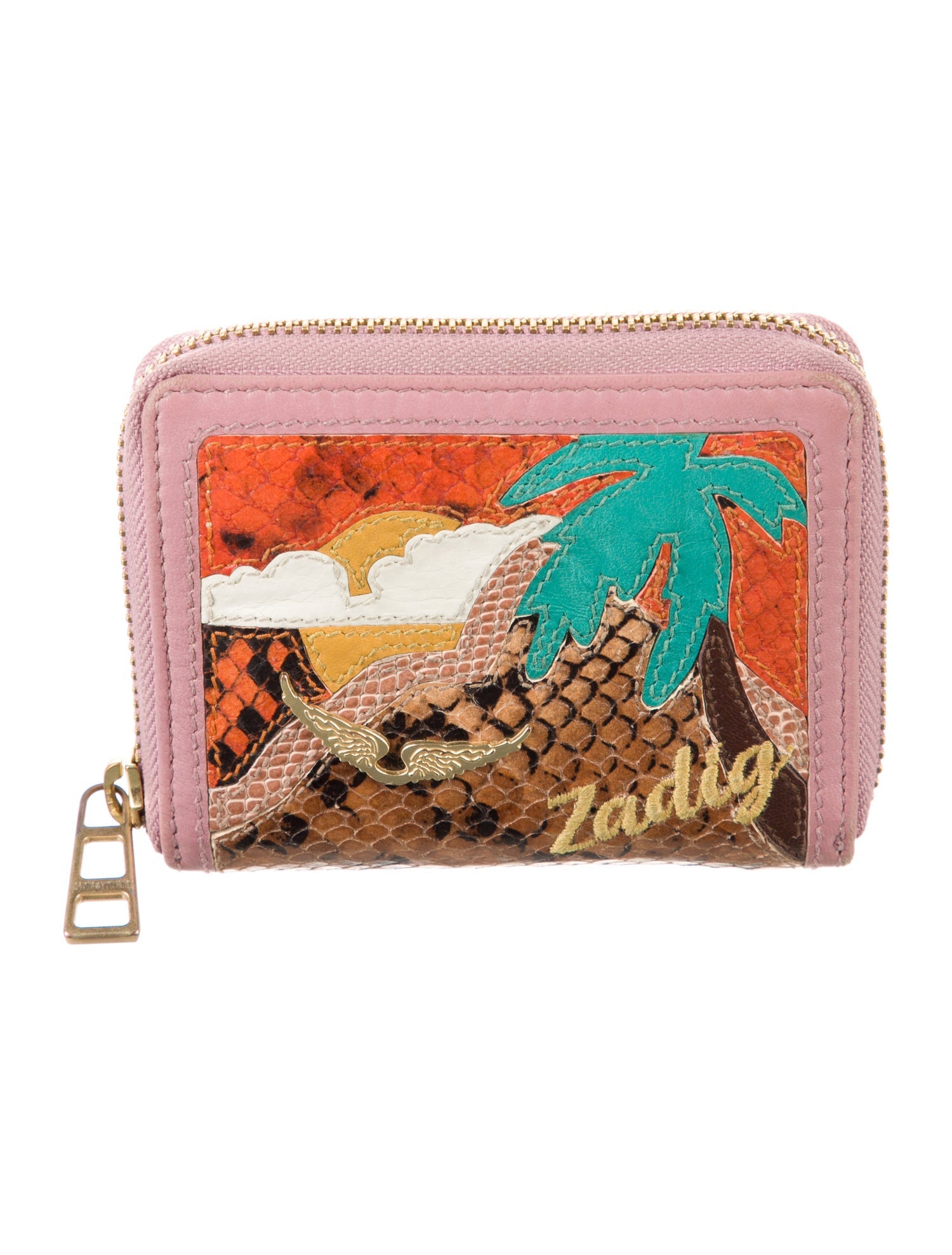 Zadig & Voltaire Leather Printed Compact Wallet