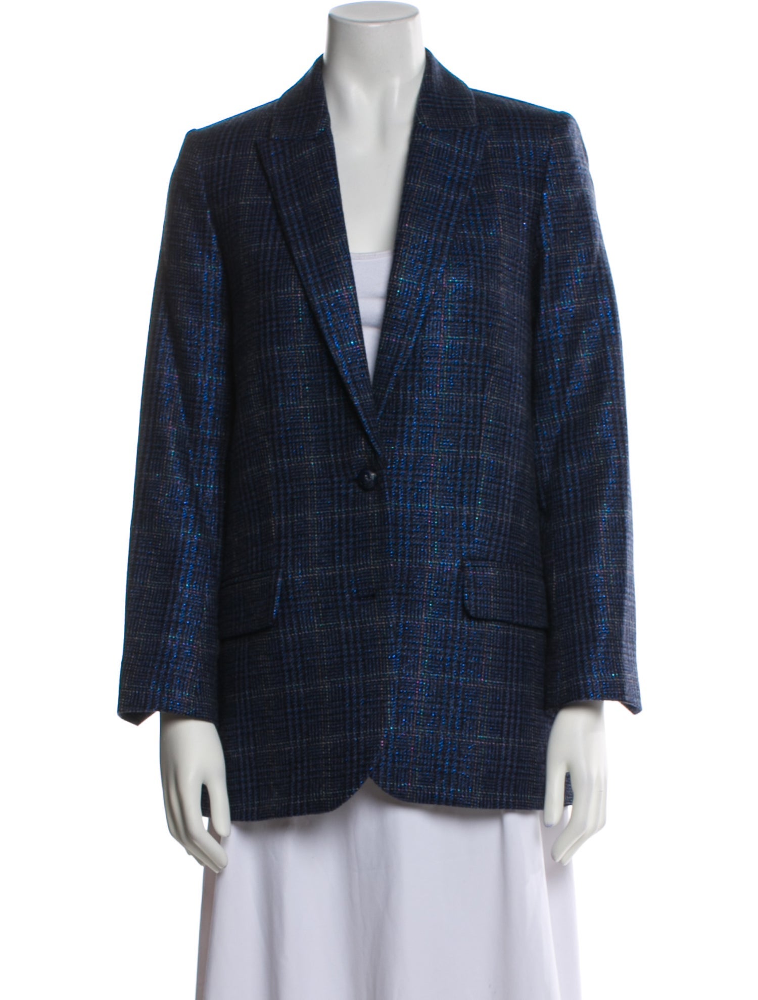 Zadig & Voltaire Wool Plaid Print Blazer