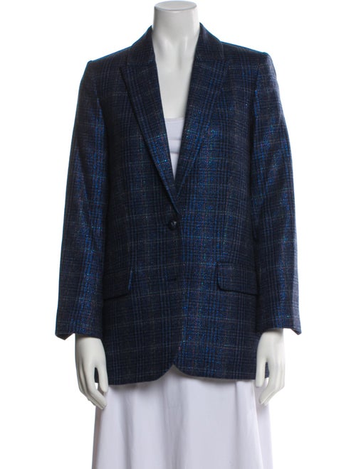 Zadig & Voltaire Wool Plaid Print Blazer