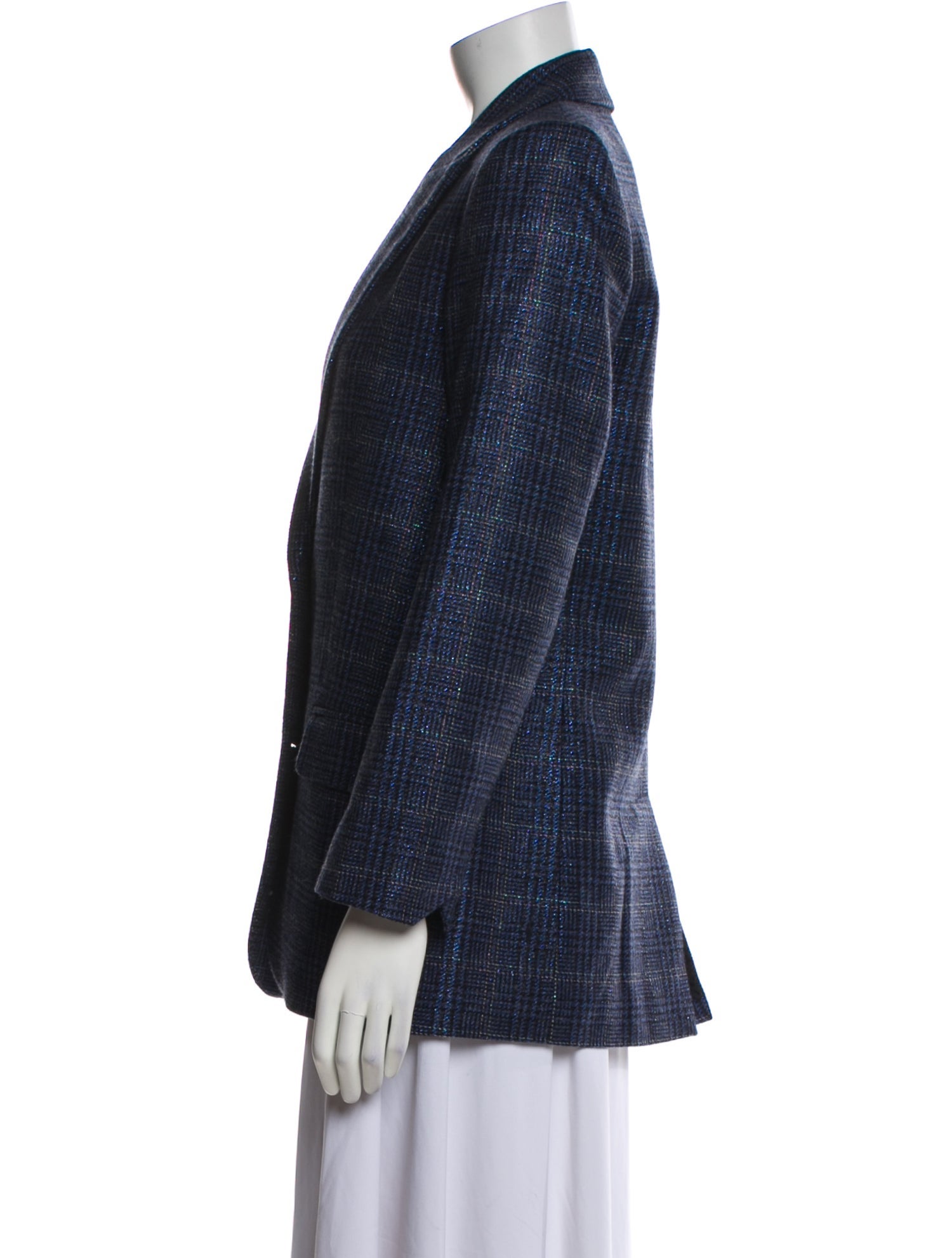 Zadig & Voltaire Wool Plaid Print Blazer