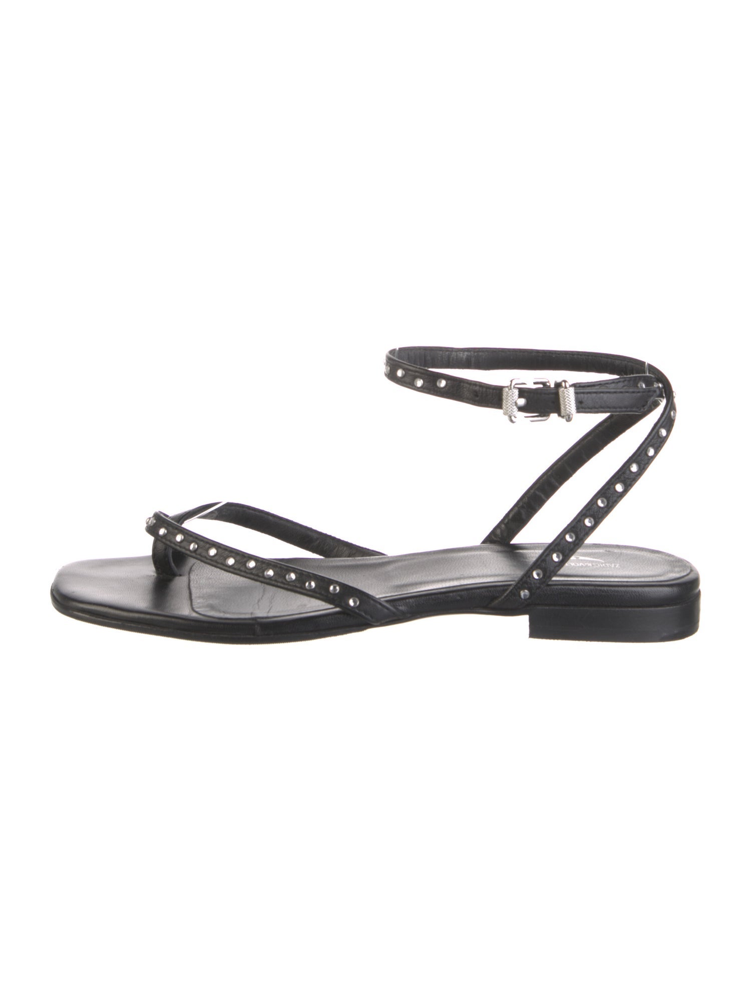 Zadig & Voltaire Leather Studded Accents Sandals