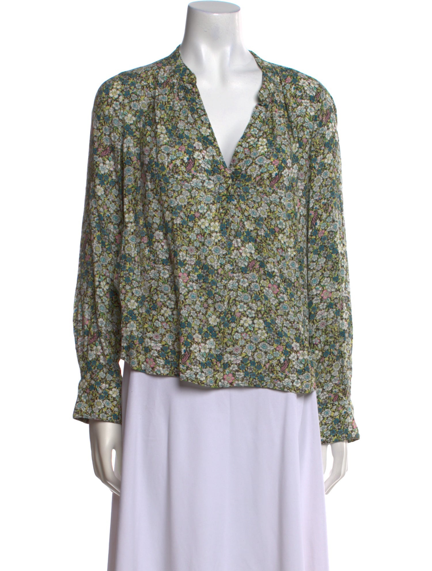Zadig & Voltaire Floral Print V-Neck Blouse