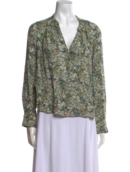 Zadig & Voltaire Floral Print V-Neck Blouse