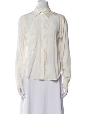 Zadig & Voltaire Silk Long Sleeve Button-Up Top