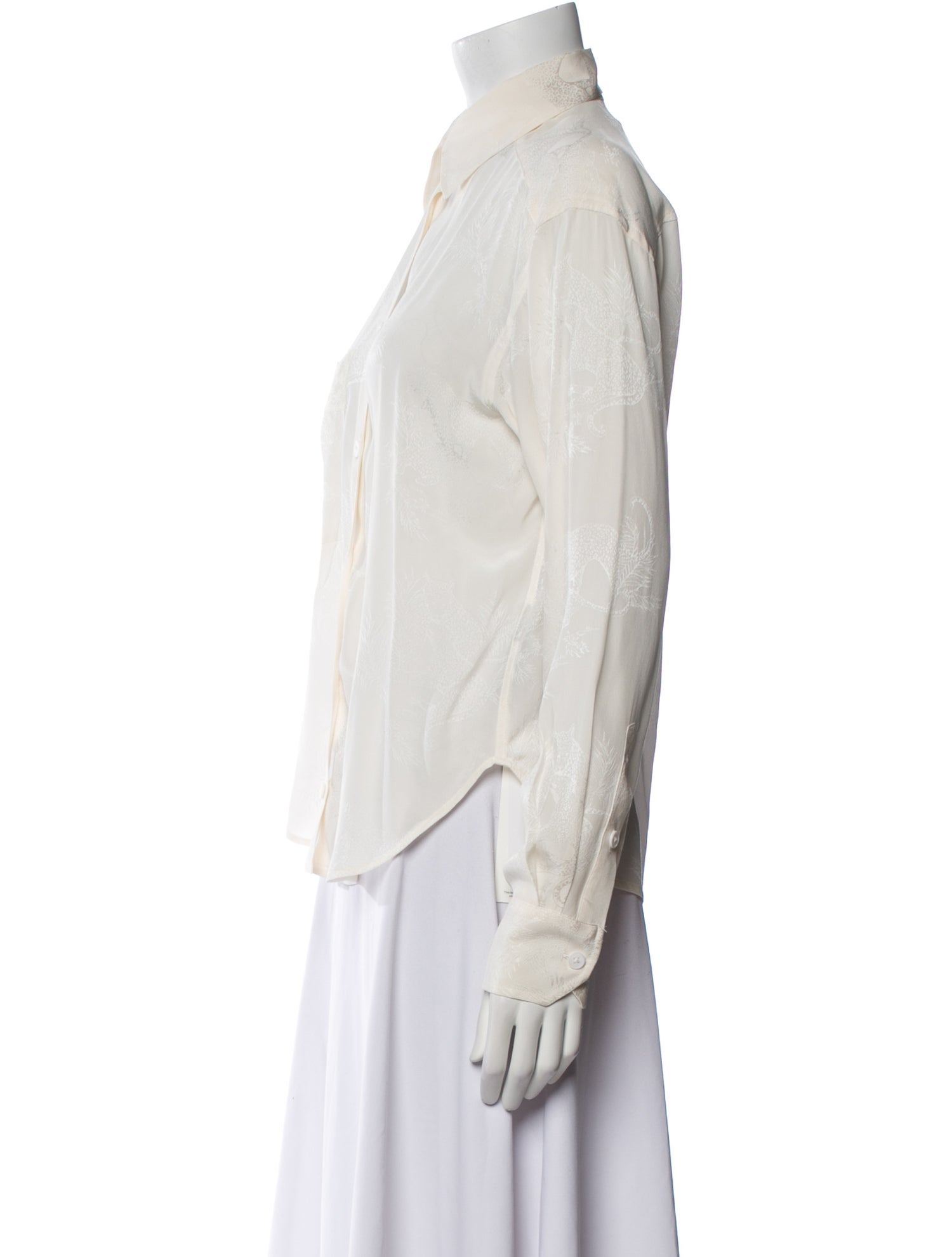 Zadig & Voltaire Silk Long Sleeve Button-Up Top