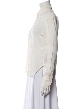 Zadig & Voltaire Silk Long Sleeve Button-Up Top
