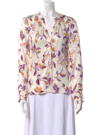 Zadig & Voltaire Floral Print V-Neck Blouse