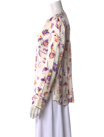 Zadig & Voltaire Floral Print V-Neck Blouse