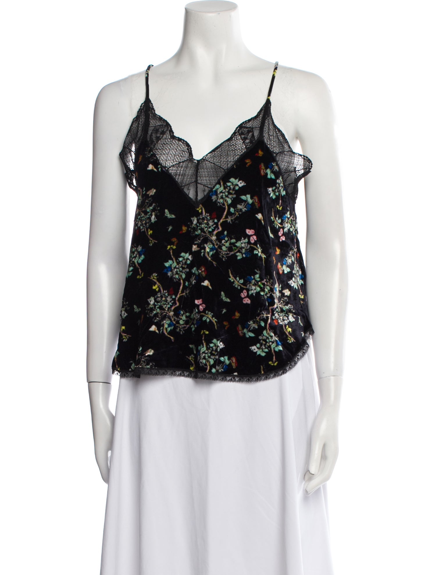 Zadig & Voltaire Floral Print V-Neck Top