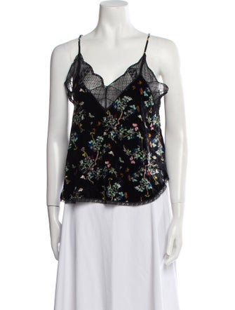 Zadig & Voltaire Floral Print V-Neck Top