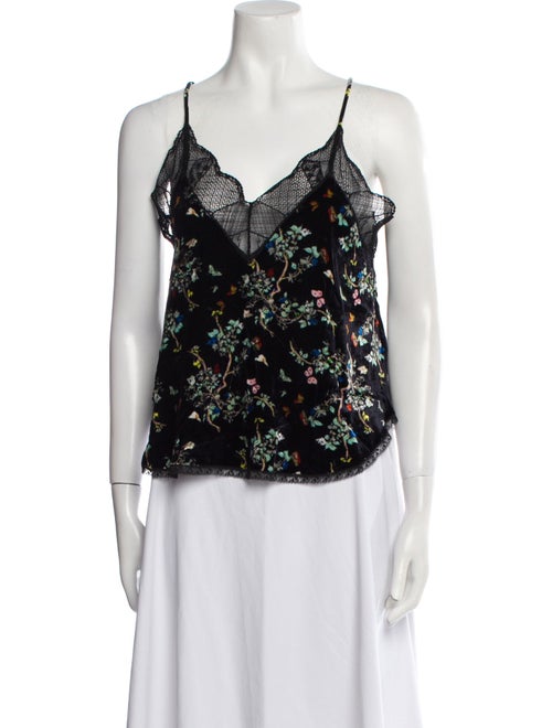 Zadig & Voltaire Floral Print V-Neck Top