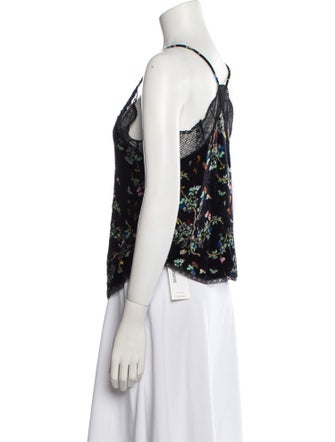 Zadig & Voltaire Floral Print V-Neck Top