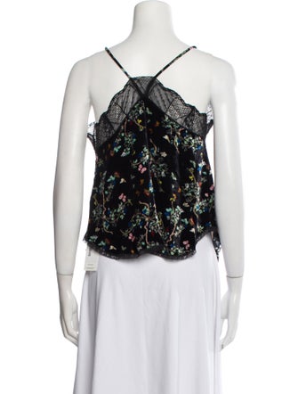 Zadig & Voltaire Floral Print V-Neck Top
