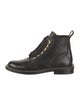 Zadig & Voltaire Leather Chain-Link Accents Combat Boots