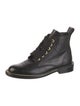 Zadig & Voltaire Leather Chain-Link Accents Combat Boots
