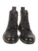 Zadig & Voltaire Leather Chain-Link Accents Combat Boots