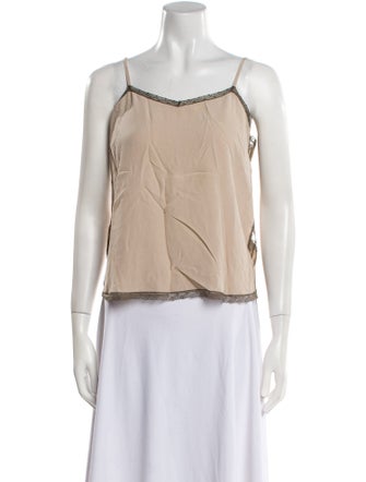 Zadig & Voltaire Silk Square Neckline Crop Top