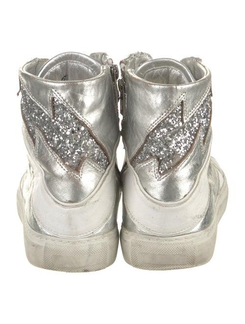 Zadig & Voltaire Leather Colorblock Pattern Sneakers