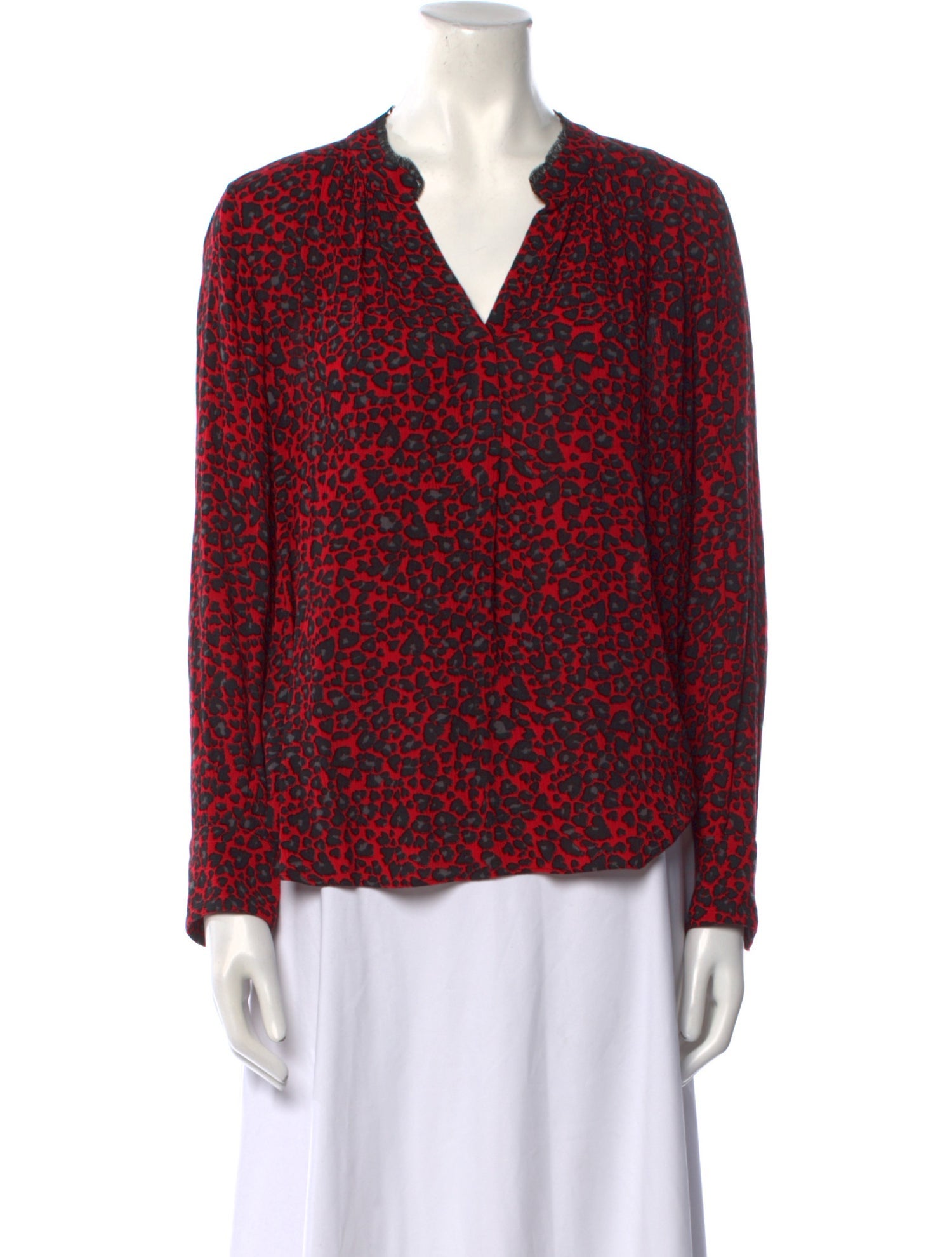 Zadig & Voltaire Printed V-Neck Blouse