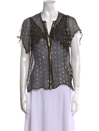 Zadig & Voltaire Printed V-Neck Blouse