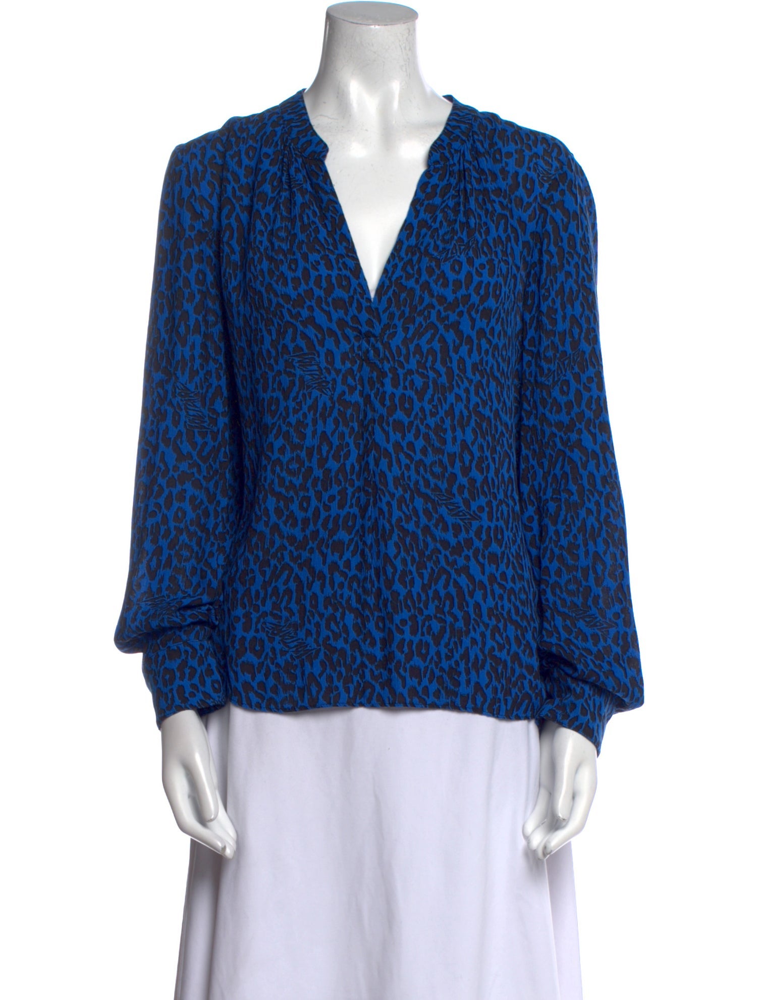 Zadig & Voltaire Animal Print V-Neck Blouse