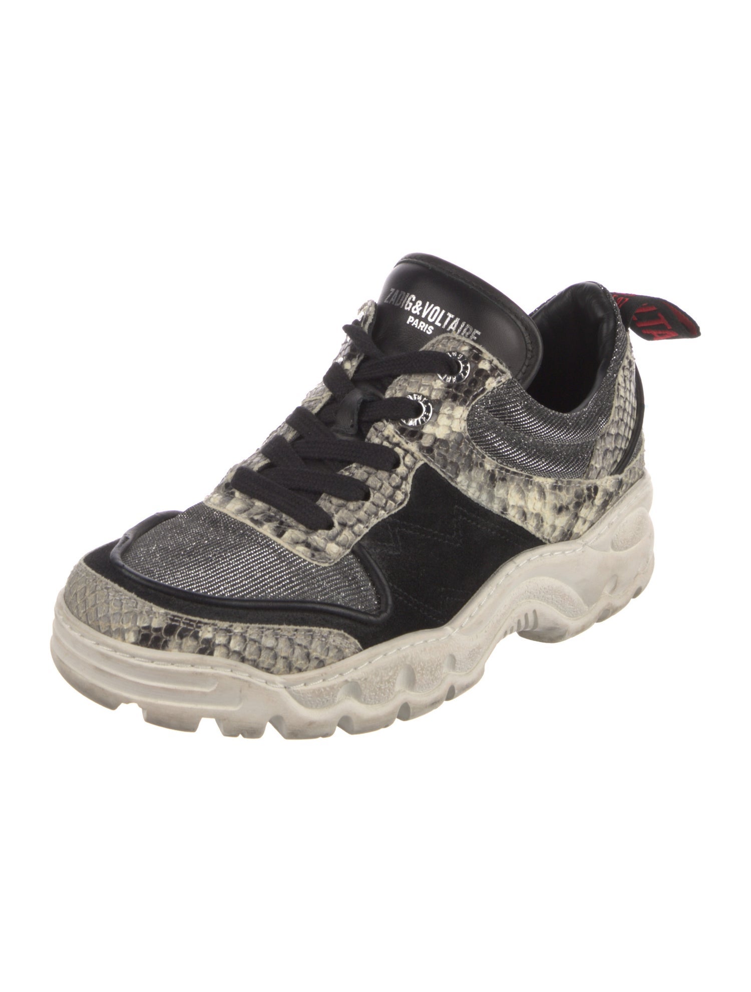 Zadig & Voltaire Leather Animal Print Sneakers