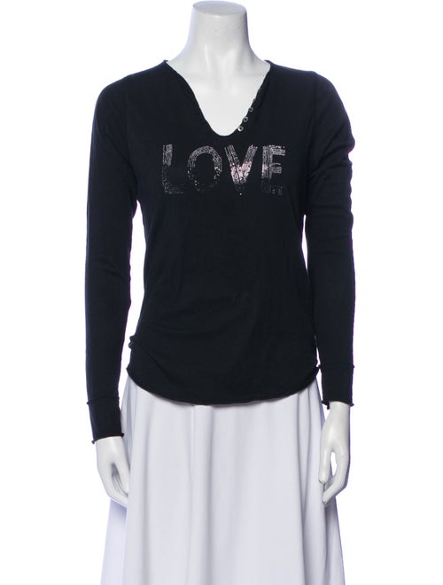 Zadig & Voltaire Patterned V-Neck T-Shirt