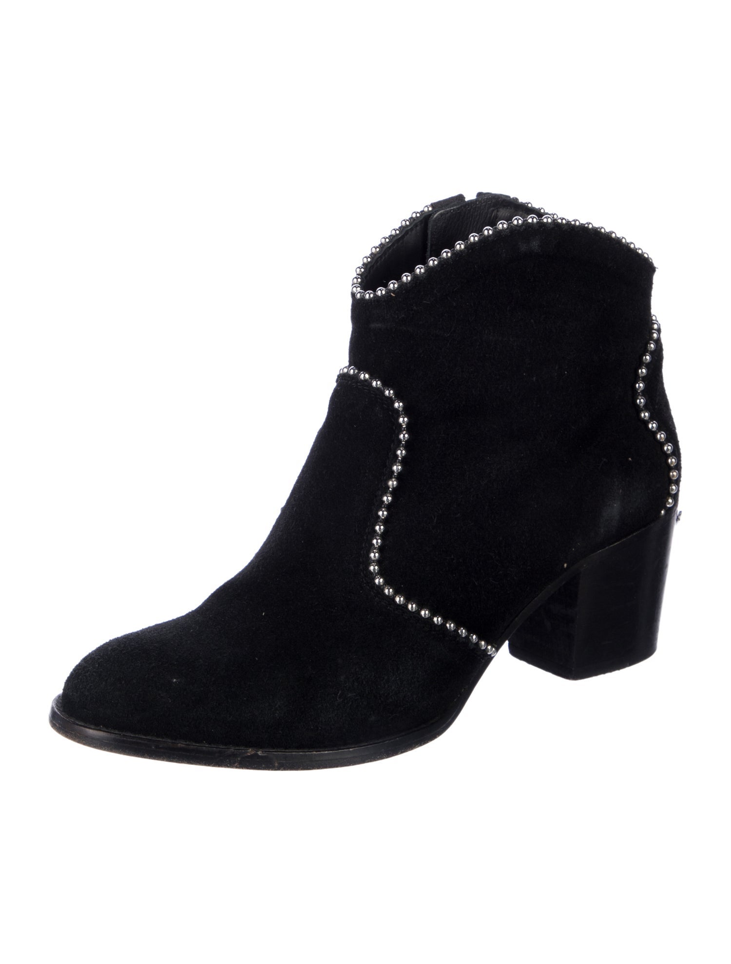 Zadig & Voltaire Suede Studded Accents Western Boots