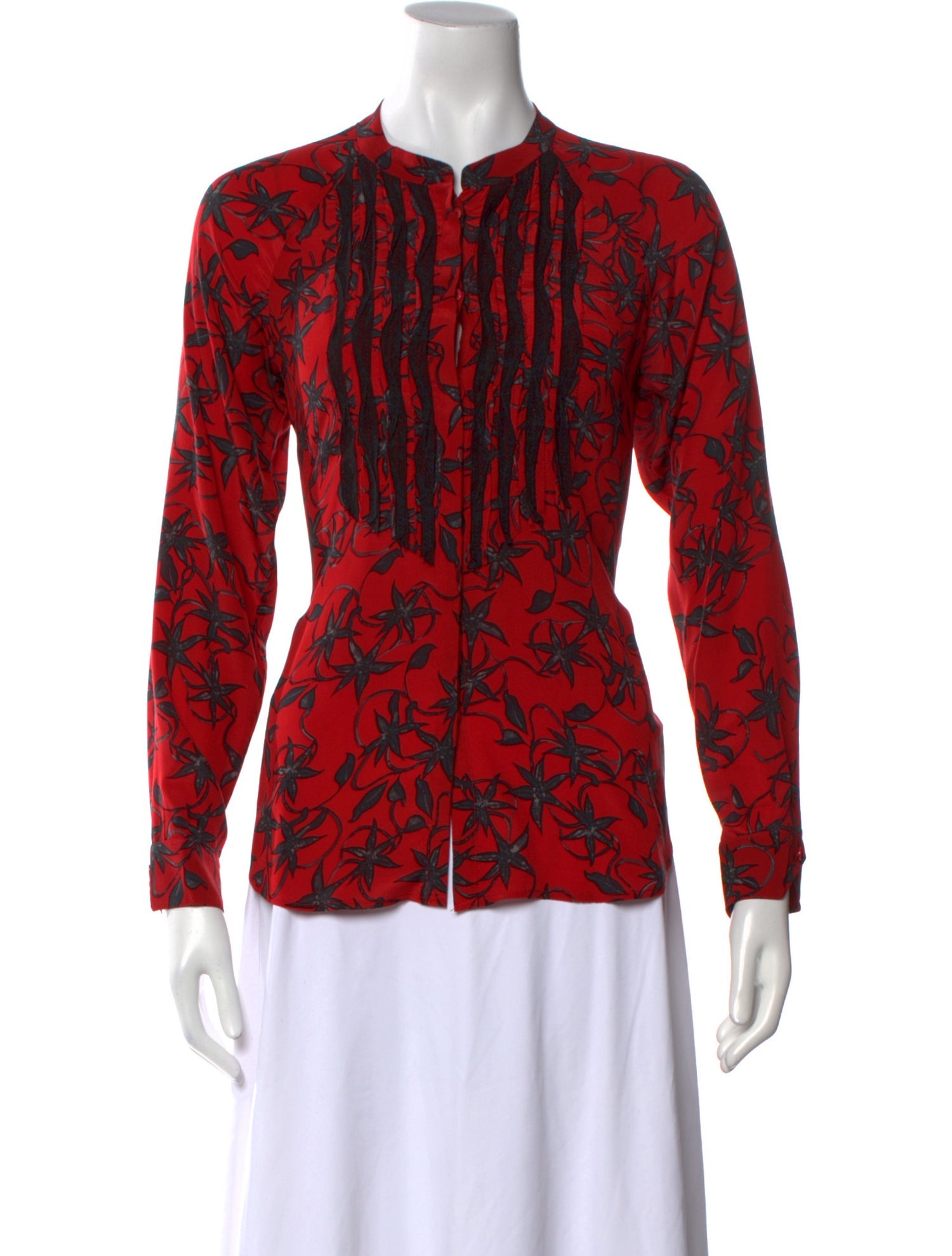 Zadig & Voltaire Silk Floral Print Button-Up Top