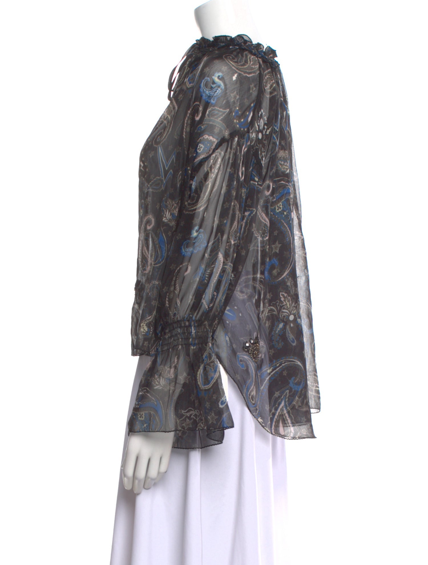 Zadig & Voltaire Paisley Print Mock Neck Blouse