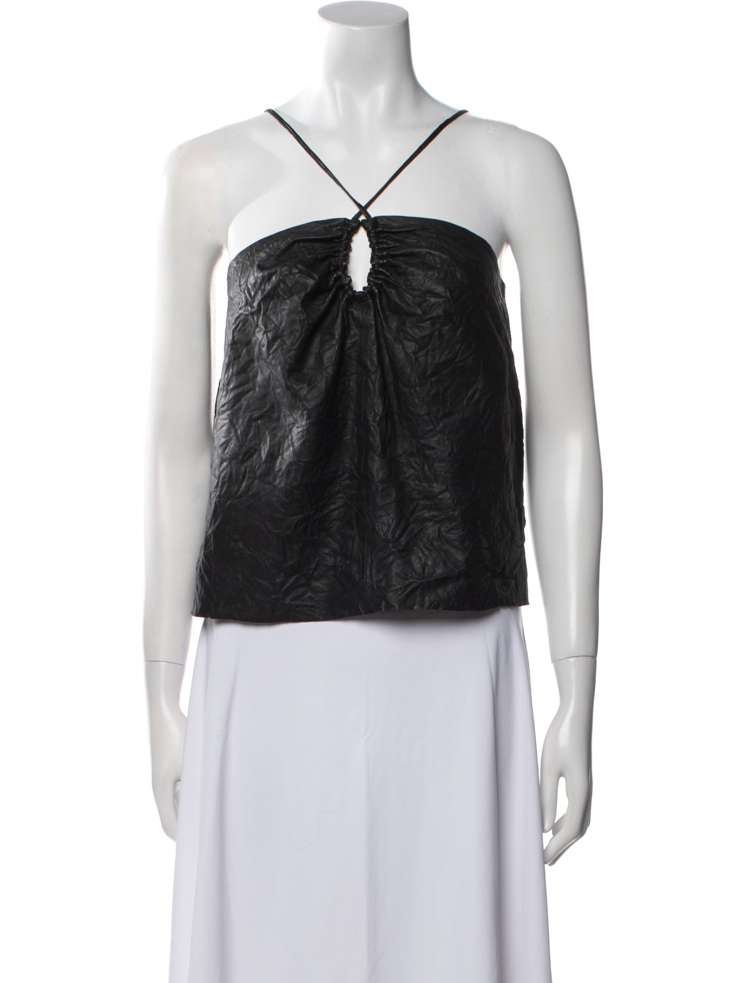 Zadig & Voltaire Lamb Leather Strapless Crop Top w/ Tags