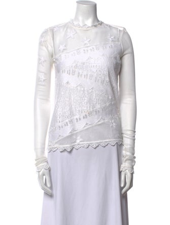 Zadig & Voltaire Lace Pattern Crew Neck Top