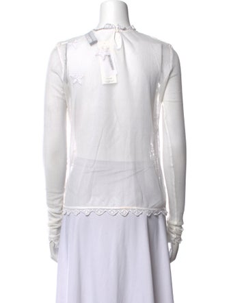 Zadig & Voltaire Lace Pattern Crew Neck Top