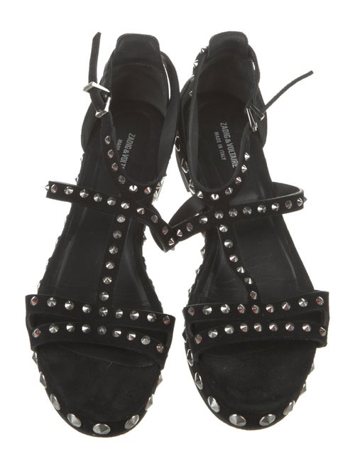 Zadig & Voltaire Suede Studded Accents Gladiator Sandals