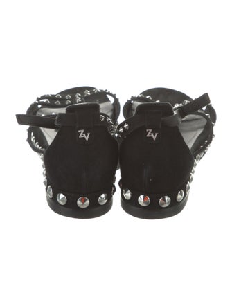 Zadig & Voltaire Suede Studded Accents Gladiator Sandals