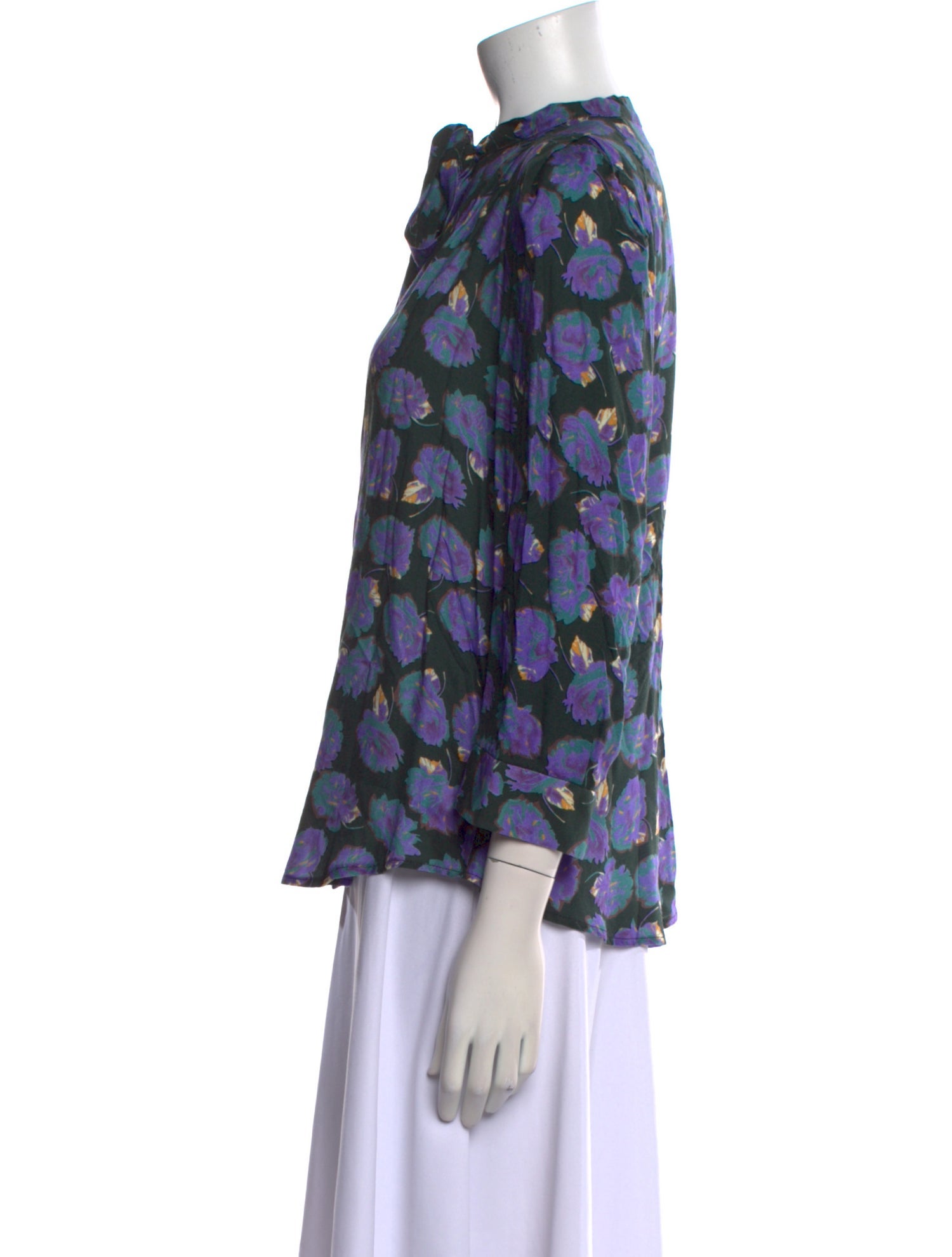 Zadig & Voltaire Floral Print Mock Neck Blouse