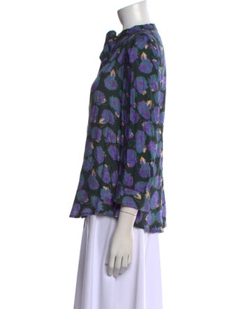 Zadig & Voltaire Floral Print Mock Neck Blouse