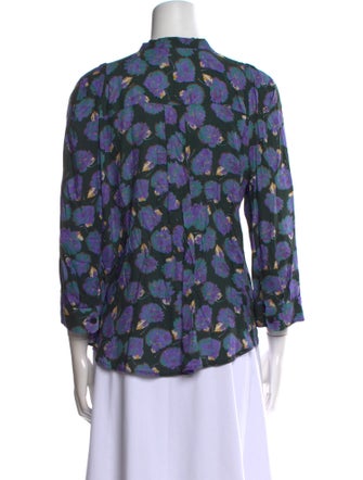 Zadig & Voltaire Floral Print Mock Neck Blouse