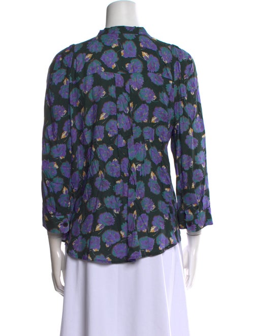 Zadig & Voltaire Floral Print Mock Neck Blouse