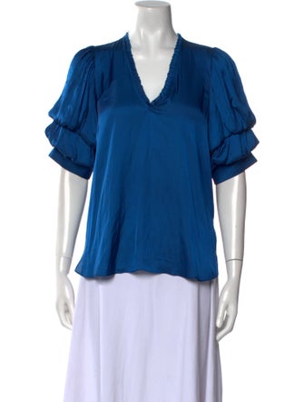 Zadig & Voltaire V-Neck Short Sleeve Blouse