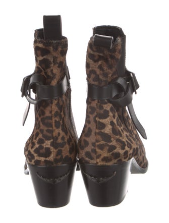 Zadig & Voltaire Ponyhair Animal Print Chelsea Boots
