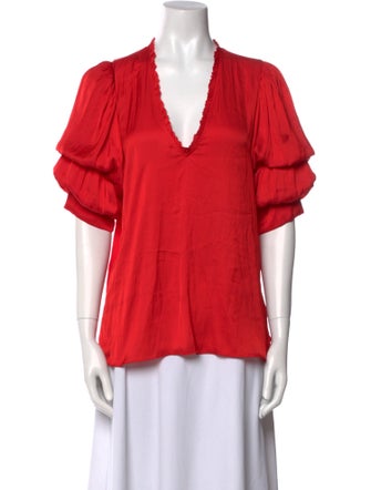 Zadig & Voltaire V-Neck Short Sleeve Blouse